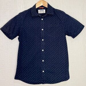 Urban Pipeline Boys XL Navy Blue MaxFlex Dot Short Sleeve Button Down Shirt